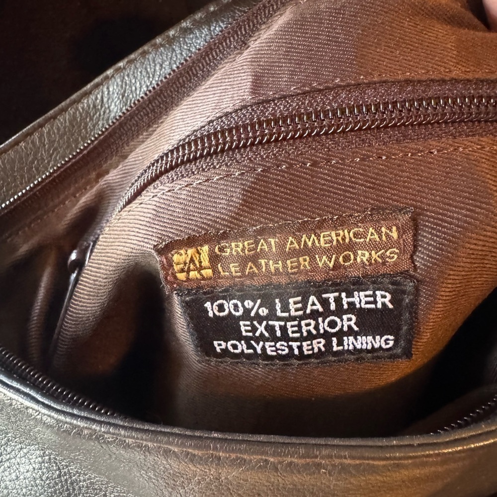 Elegant Brown Leather Shoulder Bag by Great American Leather Works - Picture 11 of 16
